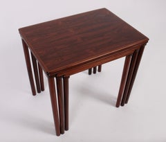 Set of Three Danish Modern Solid Rosewood Stacking Tables, Circa 1960