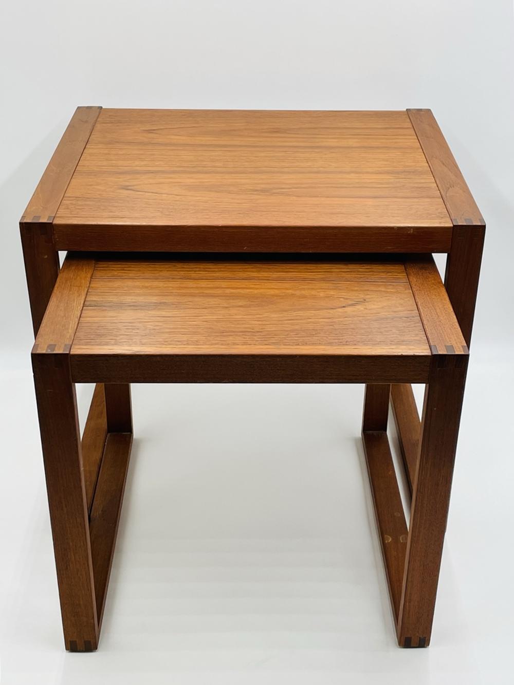 Set of Three Danish Modern Teak Nesting Tables by Vi-Ma Mobler For Sale 6