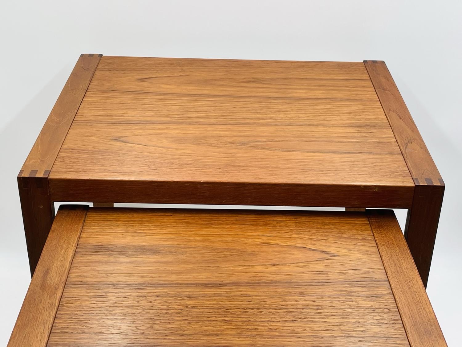 Set of Three Danish Modern Teak Nesting Tables by Vi-Ma Mobler For Sale 4