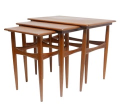 Set of Three Danish Modern Teak Wood Nesting Tables