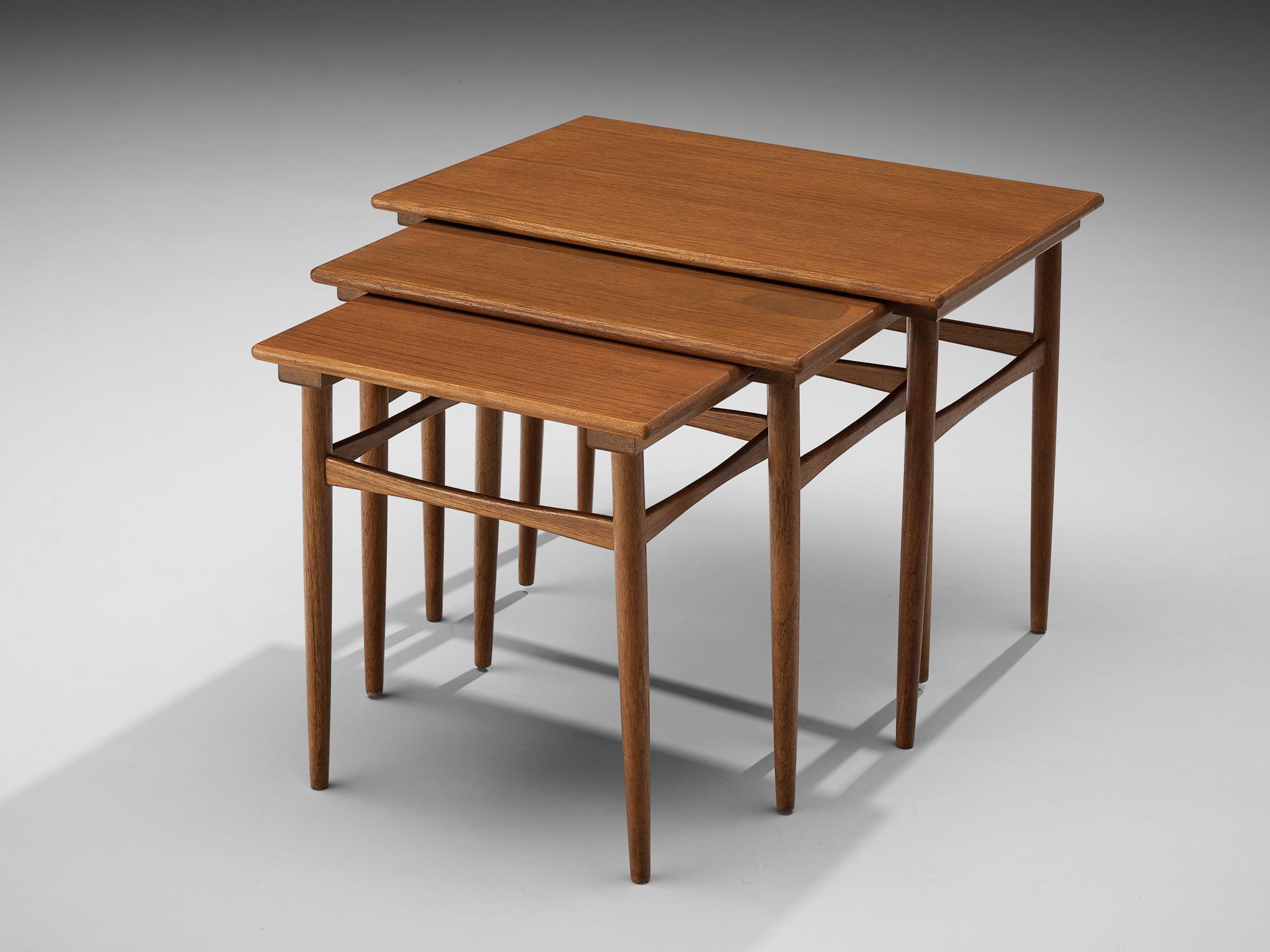 Mid-20th Century Set of Three Danish Nesting Tables in Teak