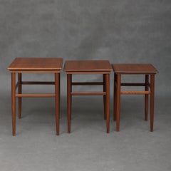 Set of Three Danish Teak Nesting Tables