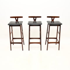 Ensemble de trois tabourets de bar danois vintage par Dyrlund