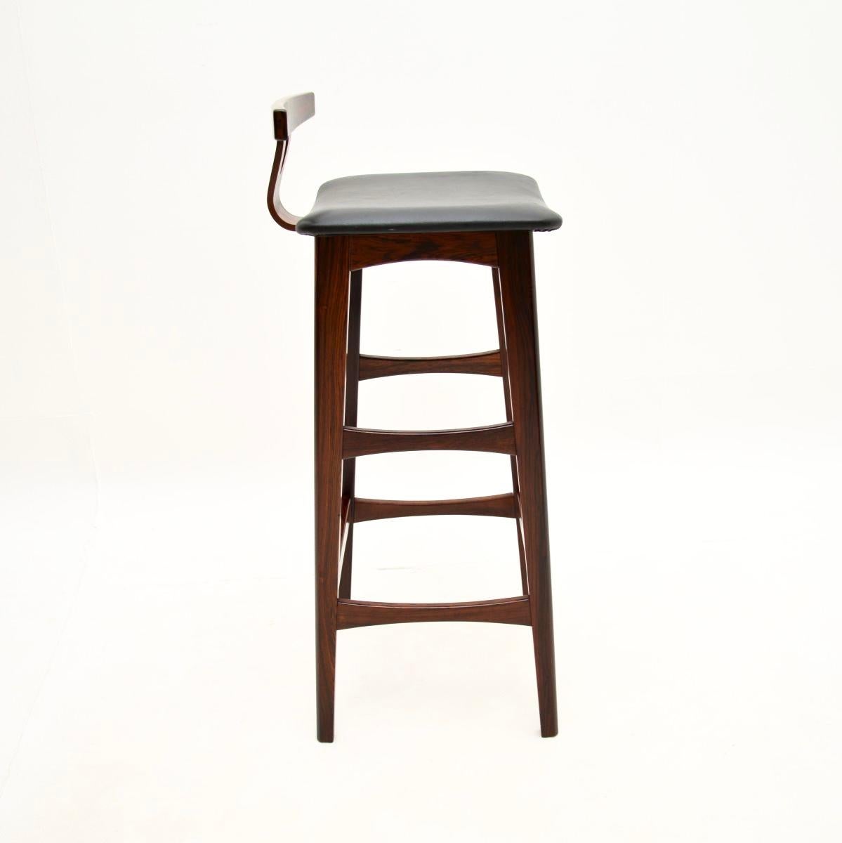 Set of Three Danish Vintage Bar Stools by Dyrlund 1