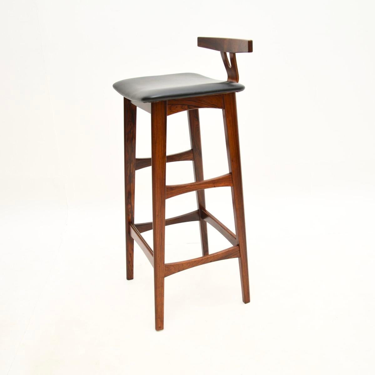Set of Three Danish Vintage Bar Stools by Dyrlund 2