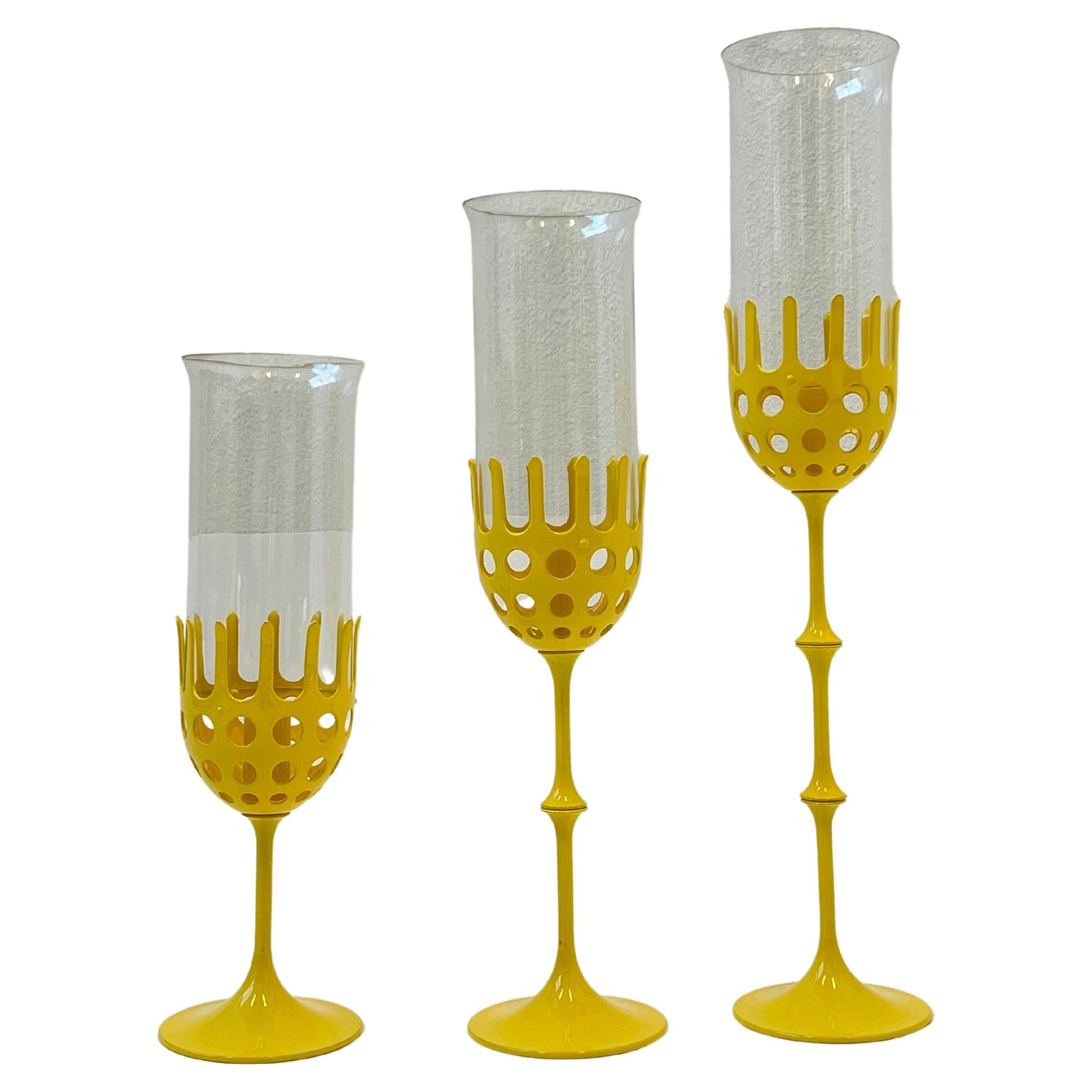 Collection of 10 Glass Arkipelago Candle Holders by Timo Sarpaneva for