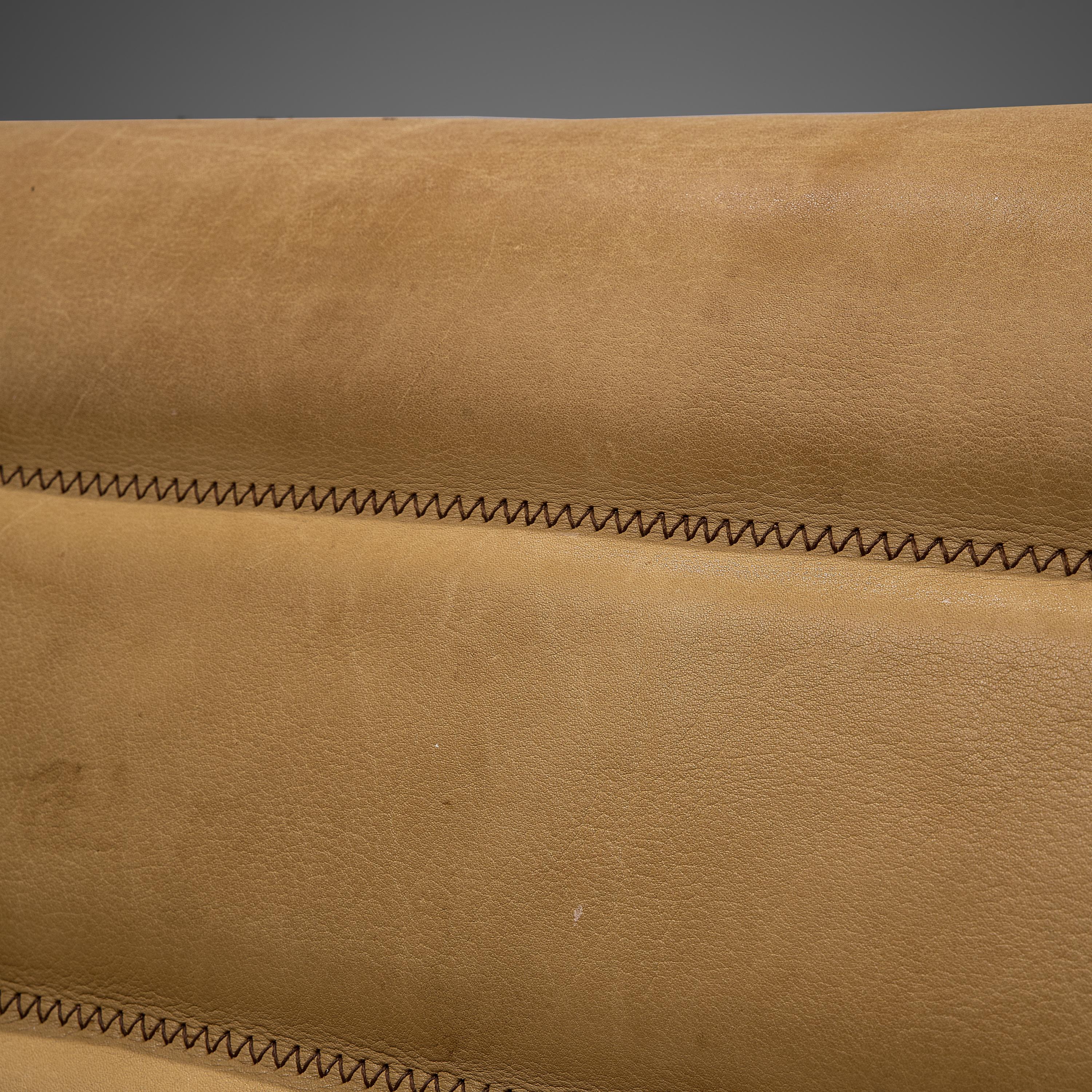 Set of Three De Sede 'DS84' Settees in Naturel Buffalo Leather 5