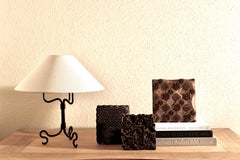 Juego de tres sellos decorativos de madera antigua para tela