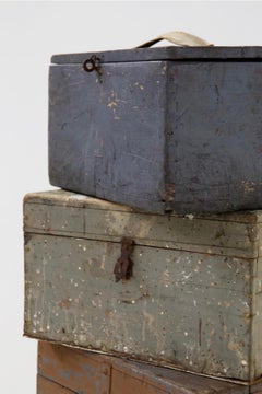 Ensemble de trois boîtes décoratives en bois rustiques et chics