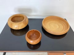 Set of Three Decorative Wood Dishes, Finland