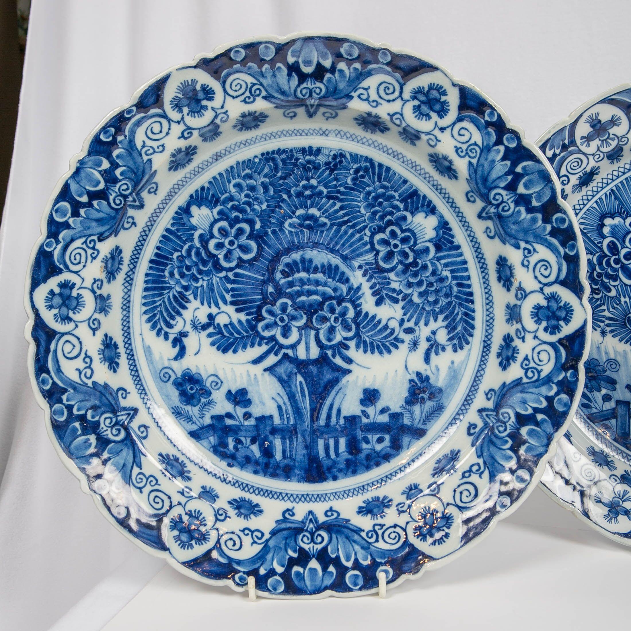  This set of three Dutch delft chargers in the 