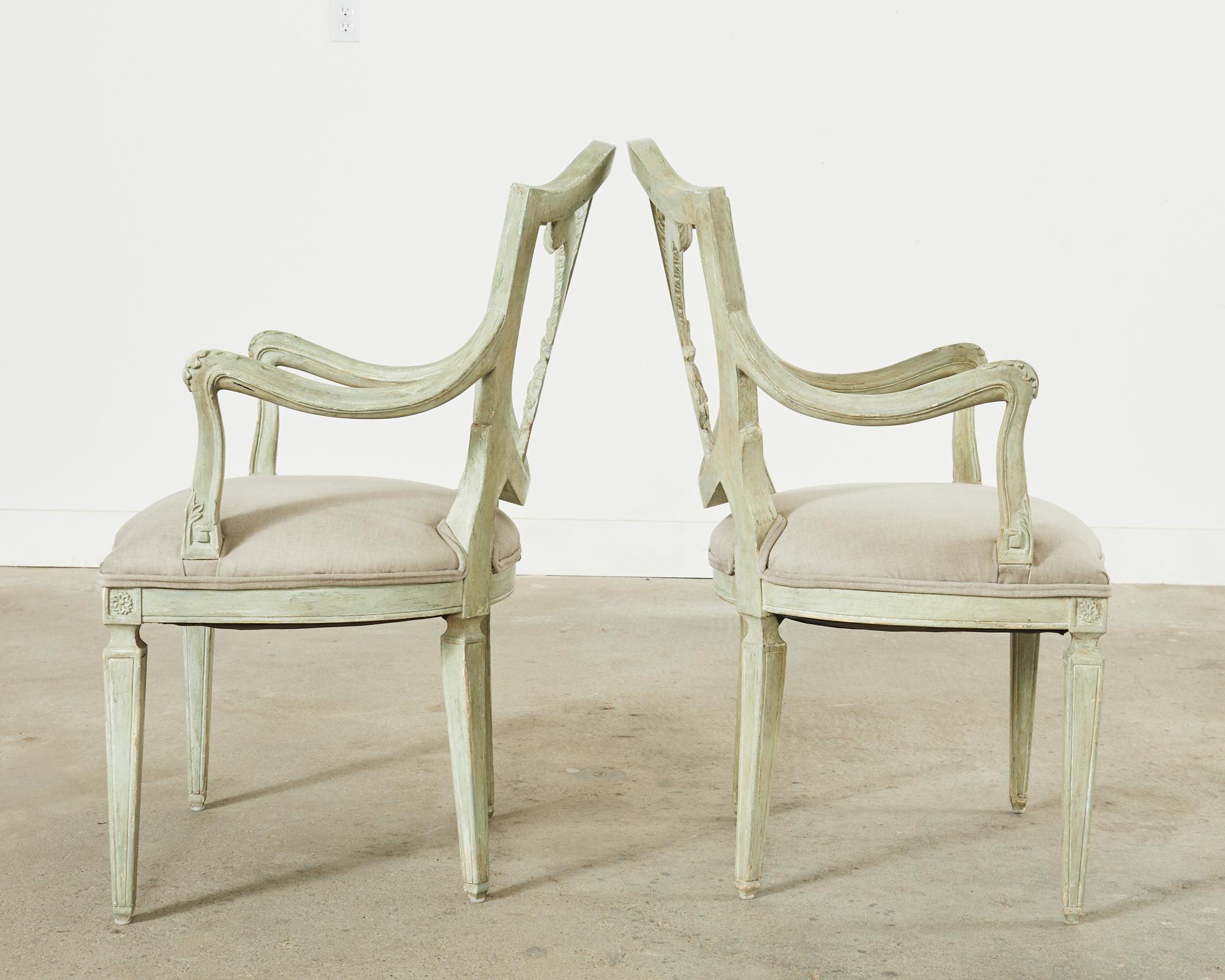 Ensemble de trois fauteuils de salle à manger Brandelli peints par Dennis & Leen  en vente 3