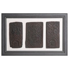 Set of Three Derbyshire Named and Dated Oak Panels, circa 1666