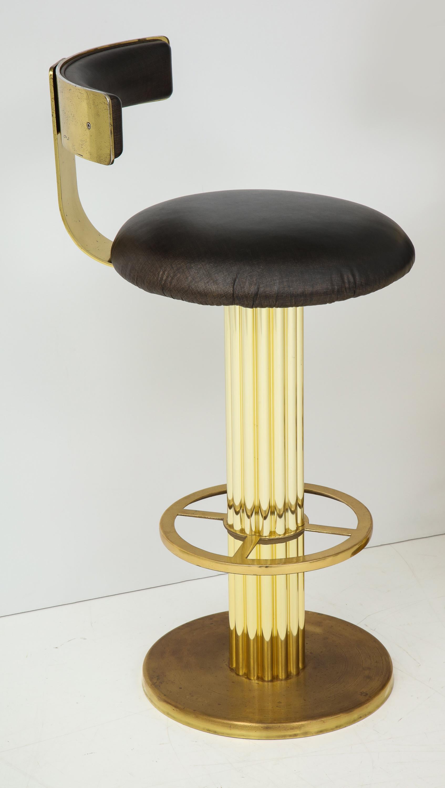 Late 20th Century Set of Three Designs for Leisure Barstools in Brass