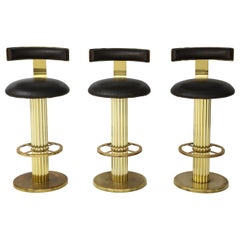 Set of Three Designs for Leisure Barstools in Brass
