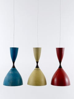 Juego de tres lámparas colgantes Diábolo de Svend Middelboe para Nordisk Solar 1958