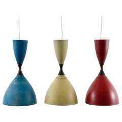 Juego de tres lámparas colgantes Diábolo de Svend Middelboe para Nordisk Solar 1958