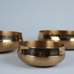 Set Of Three Different Size Tapio Wirkkala Bronze Bowls, Kultakeskus Oy 1970s