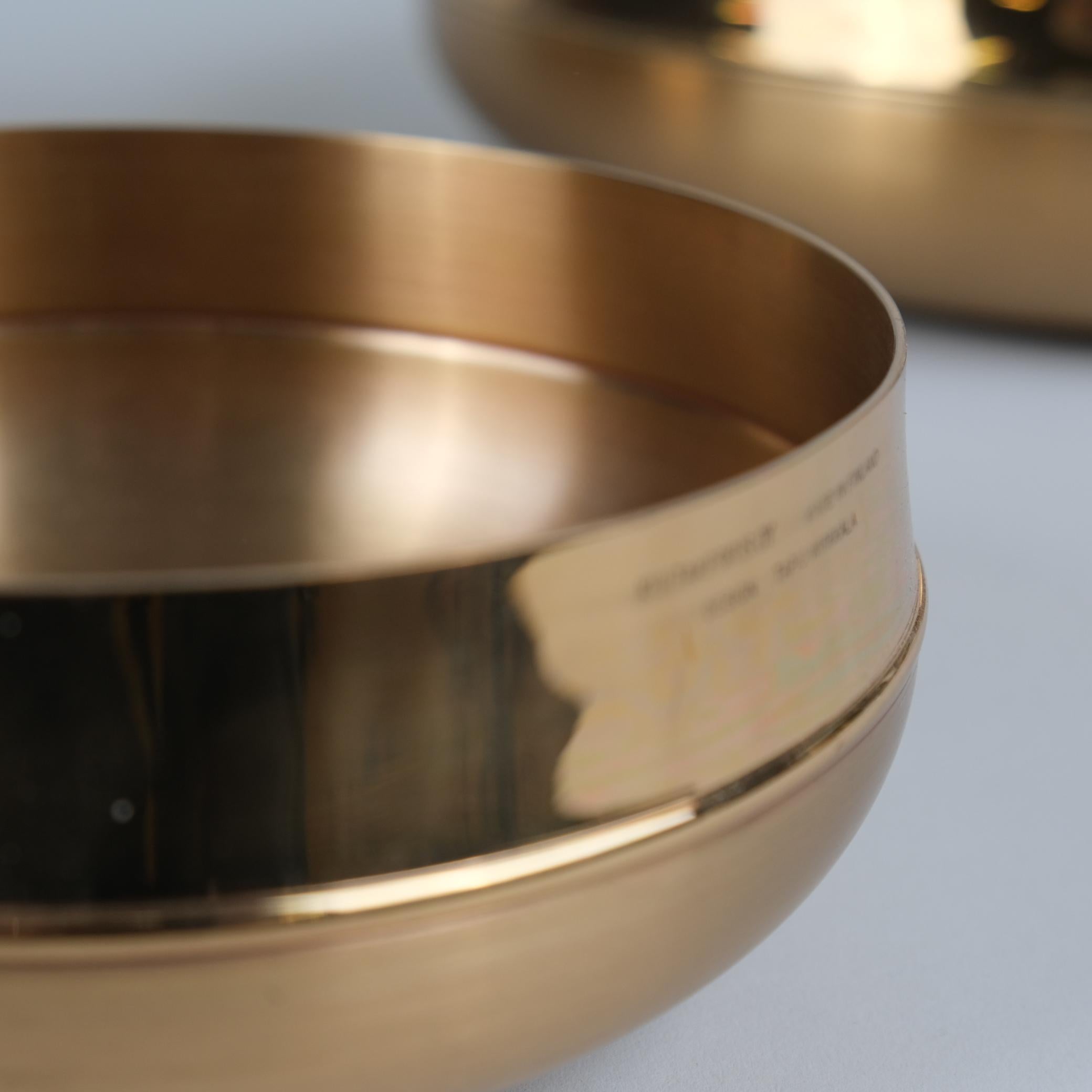 Finnish Set Of Three Different Size Tapio Wirkkala Bronze Bowls, Kultakeskus Oy 1970s For Sale