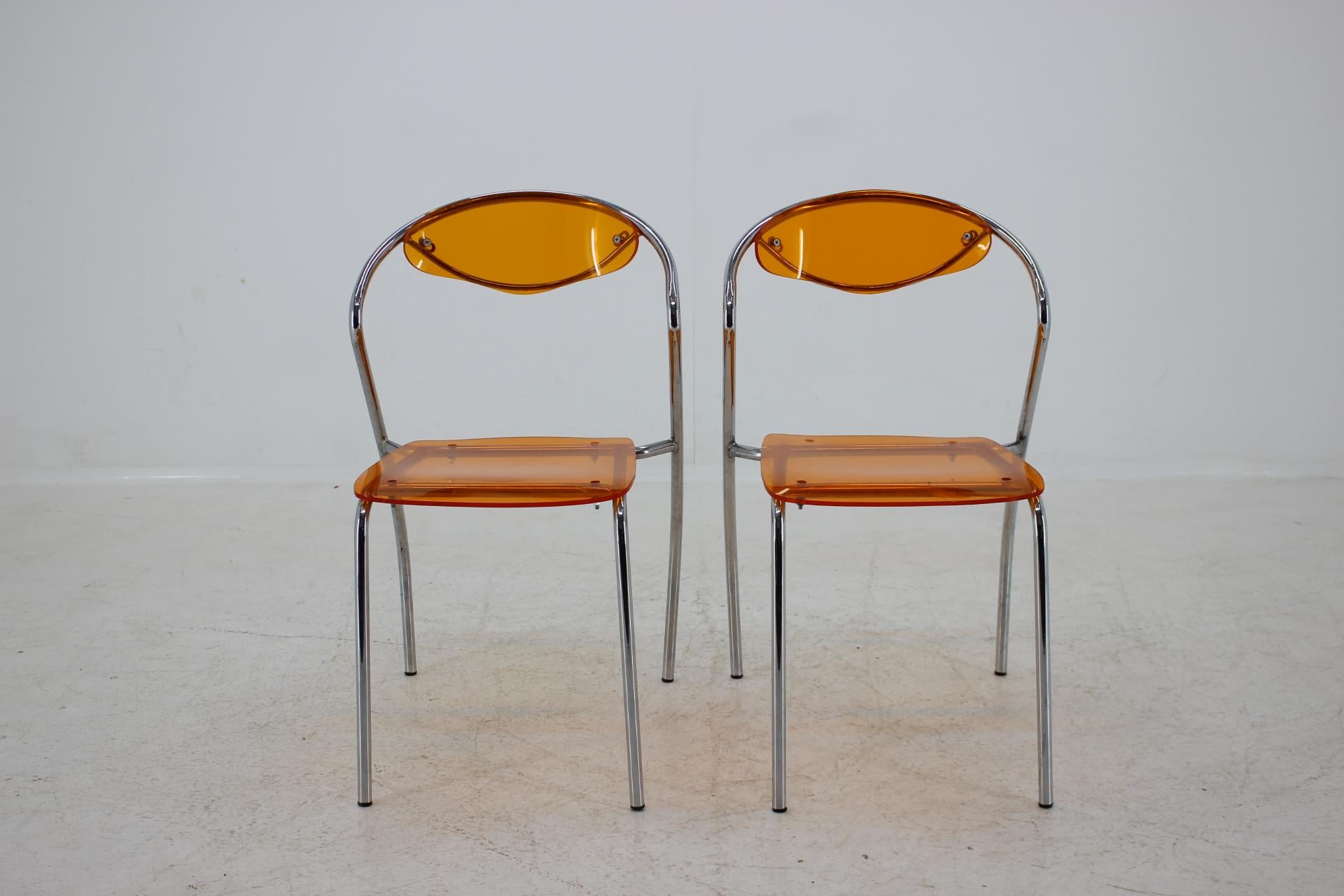 Mid-Century Modern Set of Three Dining Chairs, 1980s