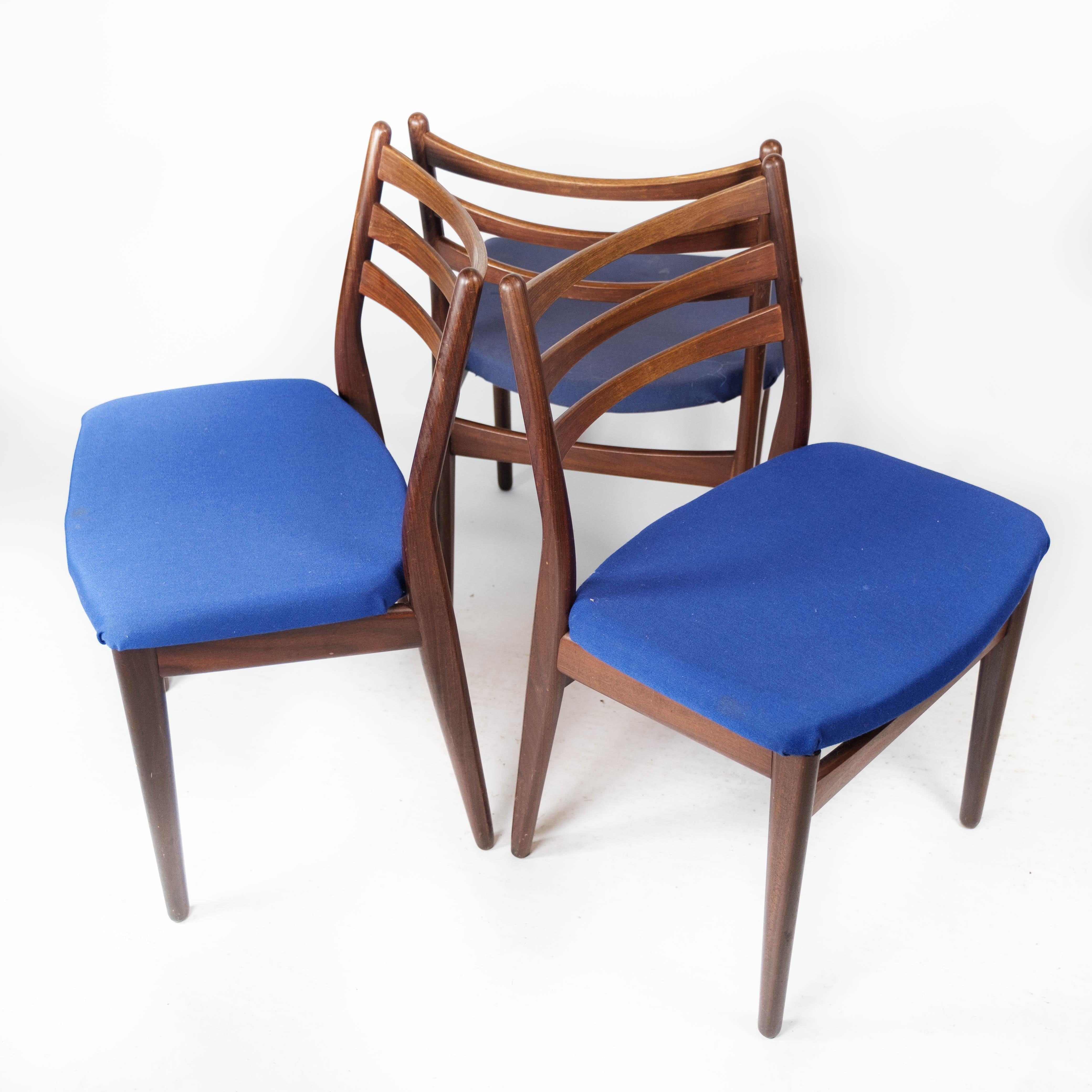Set of Three Dining Room Chairs in Teak of Danish Design, 1960s 5