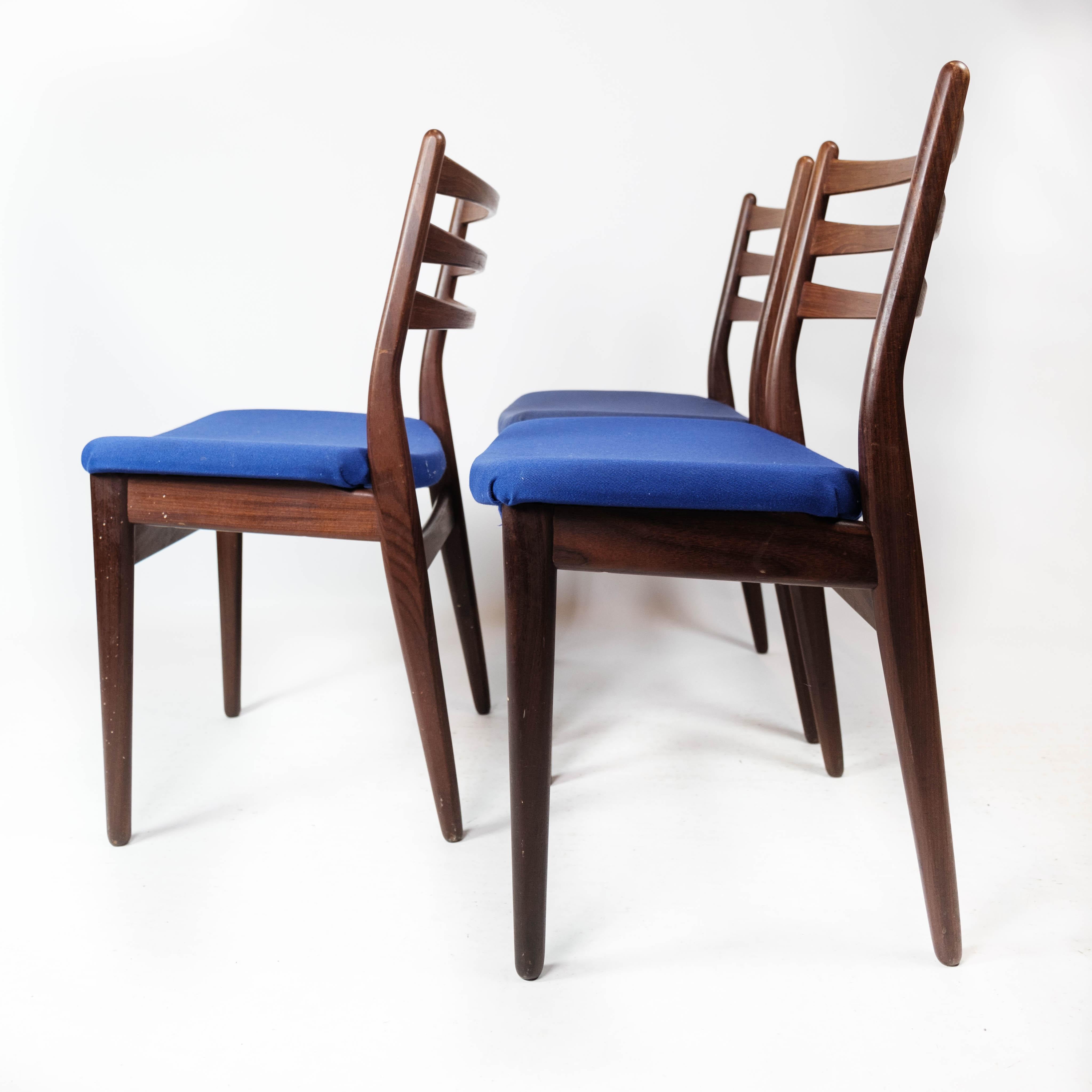 Mid-20th Century Set of Three Dining Room Chairs in Teak of Danish Design, 1960s