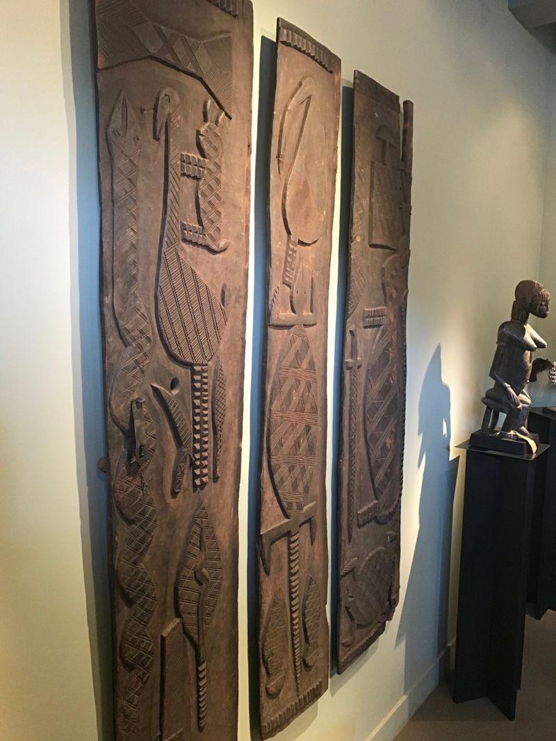Carved Set of Three Early Twentieth Century Nigerian Door Panels For Sale