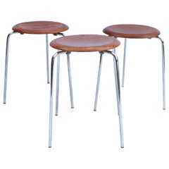 Set of Three Dot Stools, Model 3170 by Arne Jacobsen and Fritz Hansen, 1974