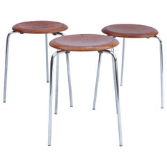 Set of Three Dot Stools, Model 3170 by Arne Jacobsen and Fritz Hansen, 1974