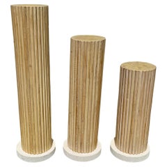 Ensemble de trois The Pedestal en Dowel Wood Circa 1980