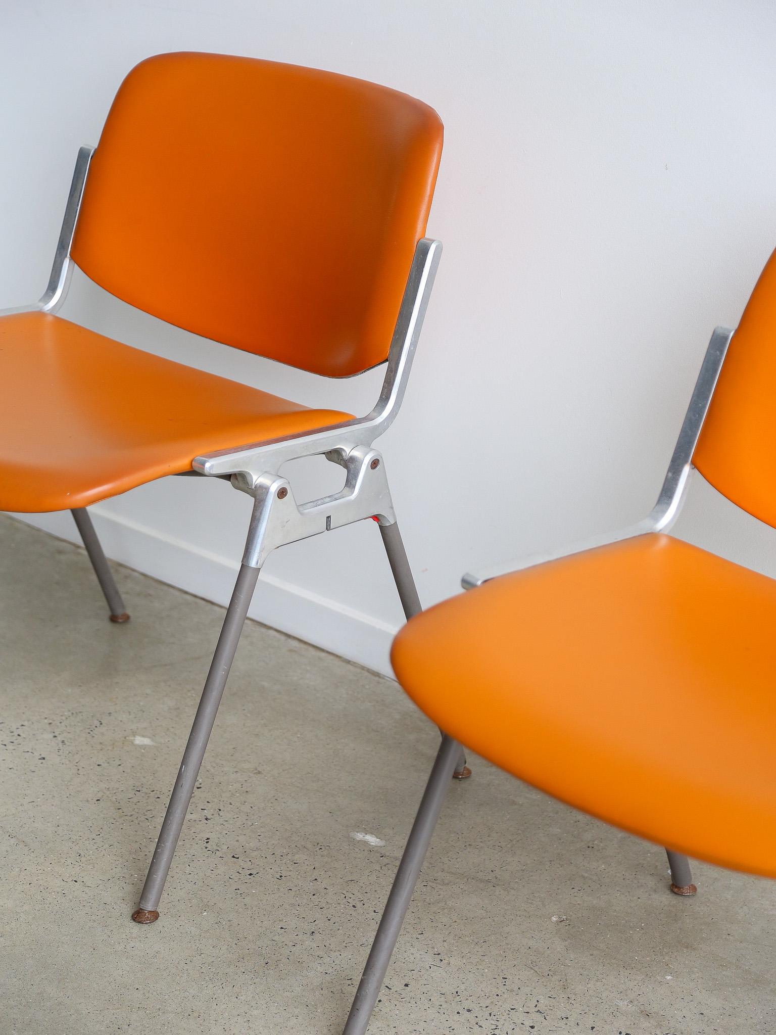 Mid-20th Century Set of Three DSC 106 Office chairs by Giancarlo Piretti for Castelli For Sale