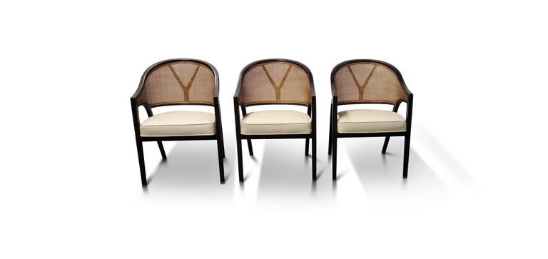 Set of Three Dunbar 'Captain' Armchairs by Edward Wormley For Sale 1