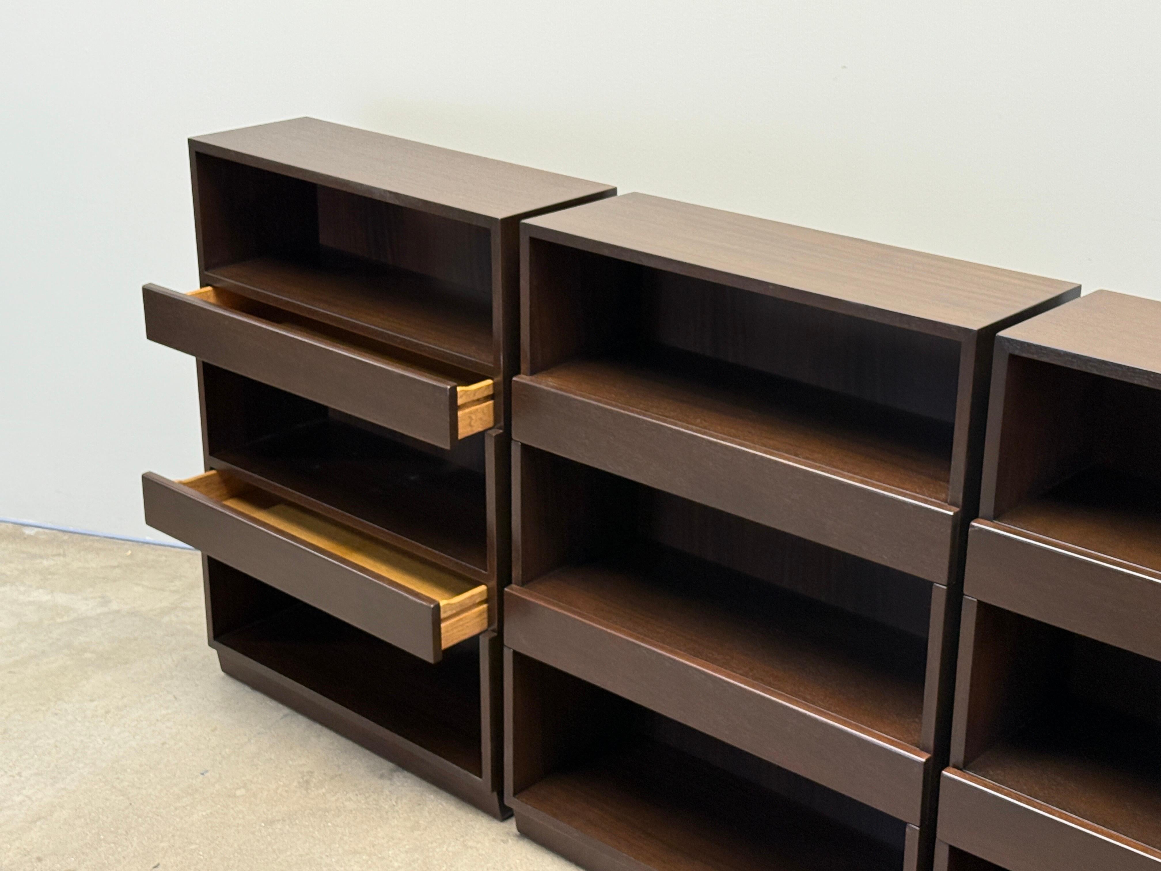 Set of Three Dunbar Stepped Bookcases by Edward Wormley For Sale 10
