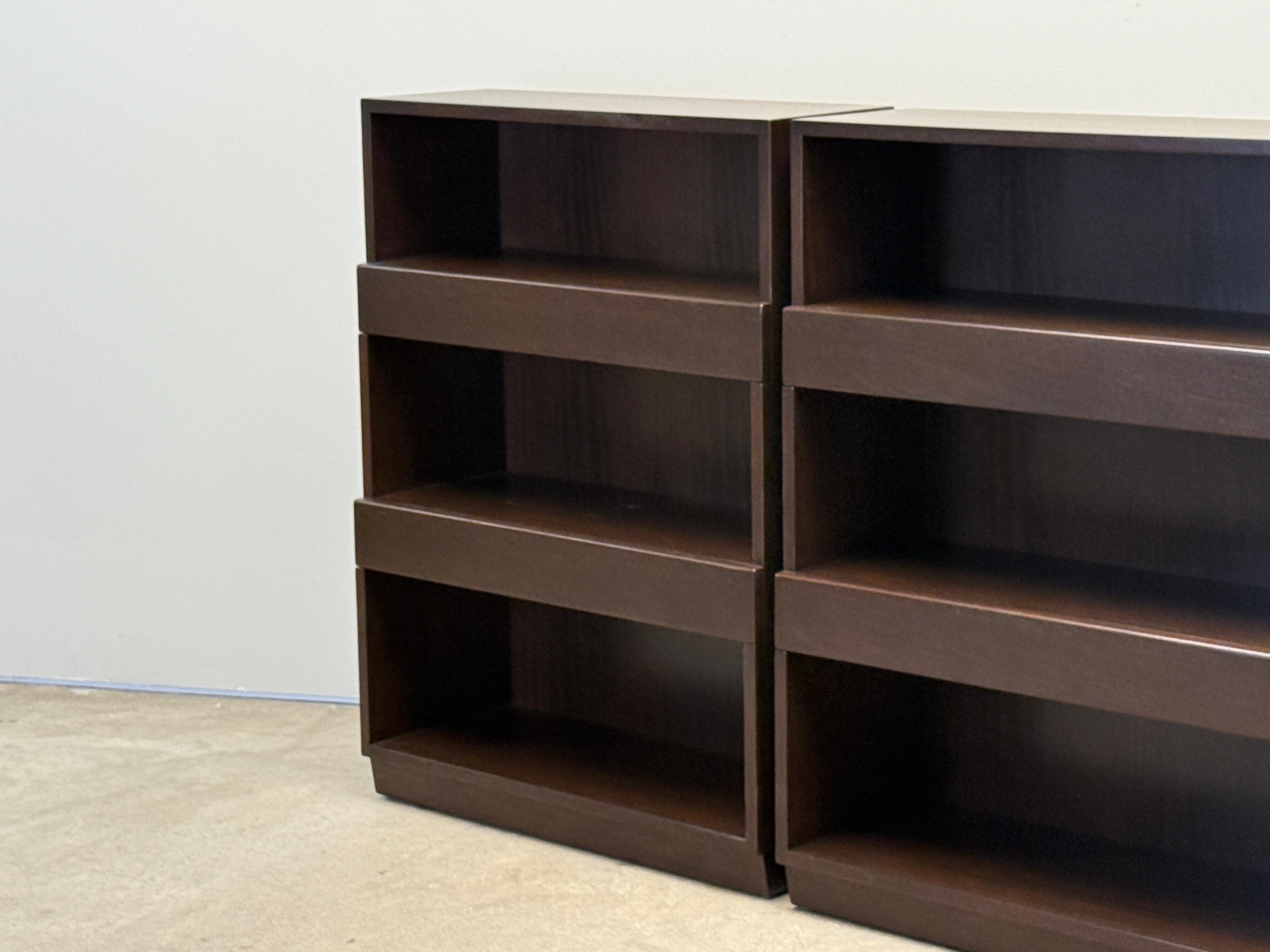 Set of Three Dunbar Stepped Bookcases by Edward Wormley For Sale 11