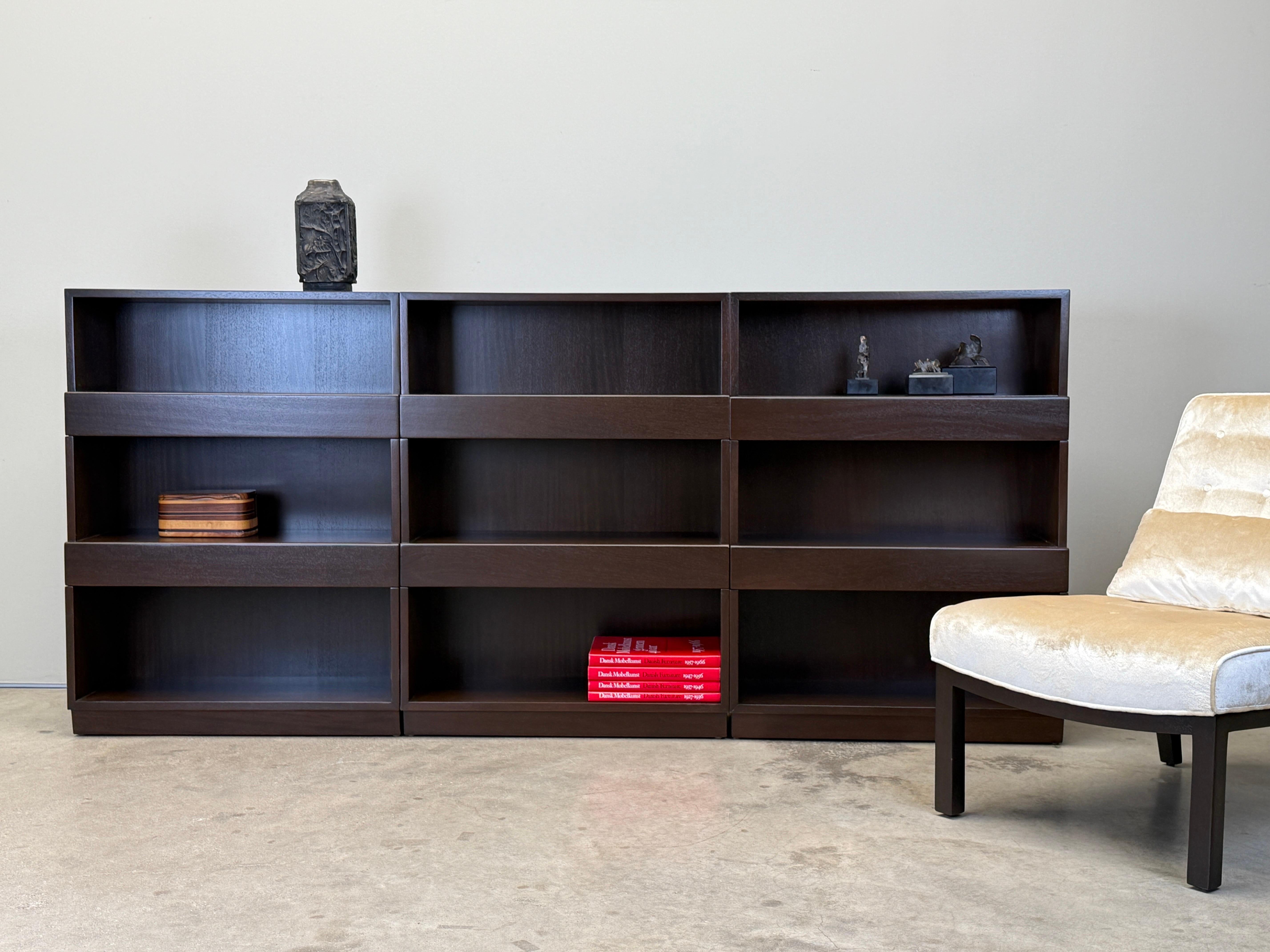 Mid-20th Century Set of Three Dunbar Stepped Bookcases by Edward Wormley For Sale
