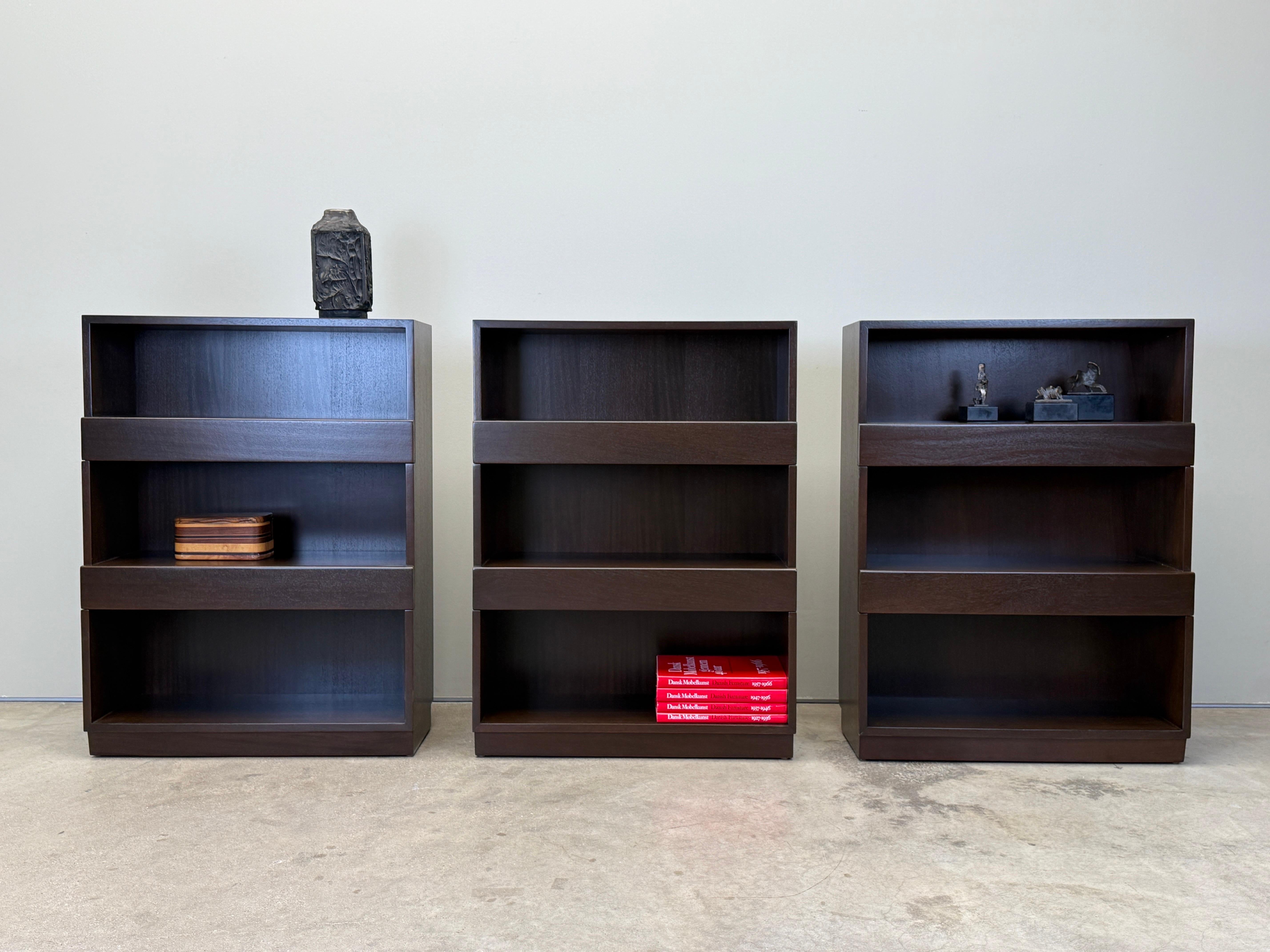 Set of Three Dunbar Stepped Bookcases by Edward Wormley For Sale 1