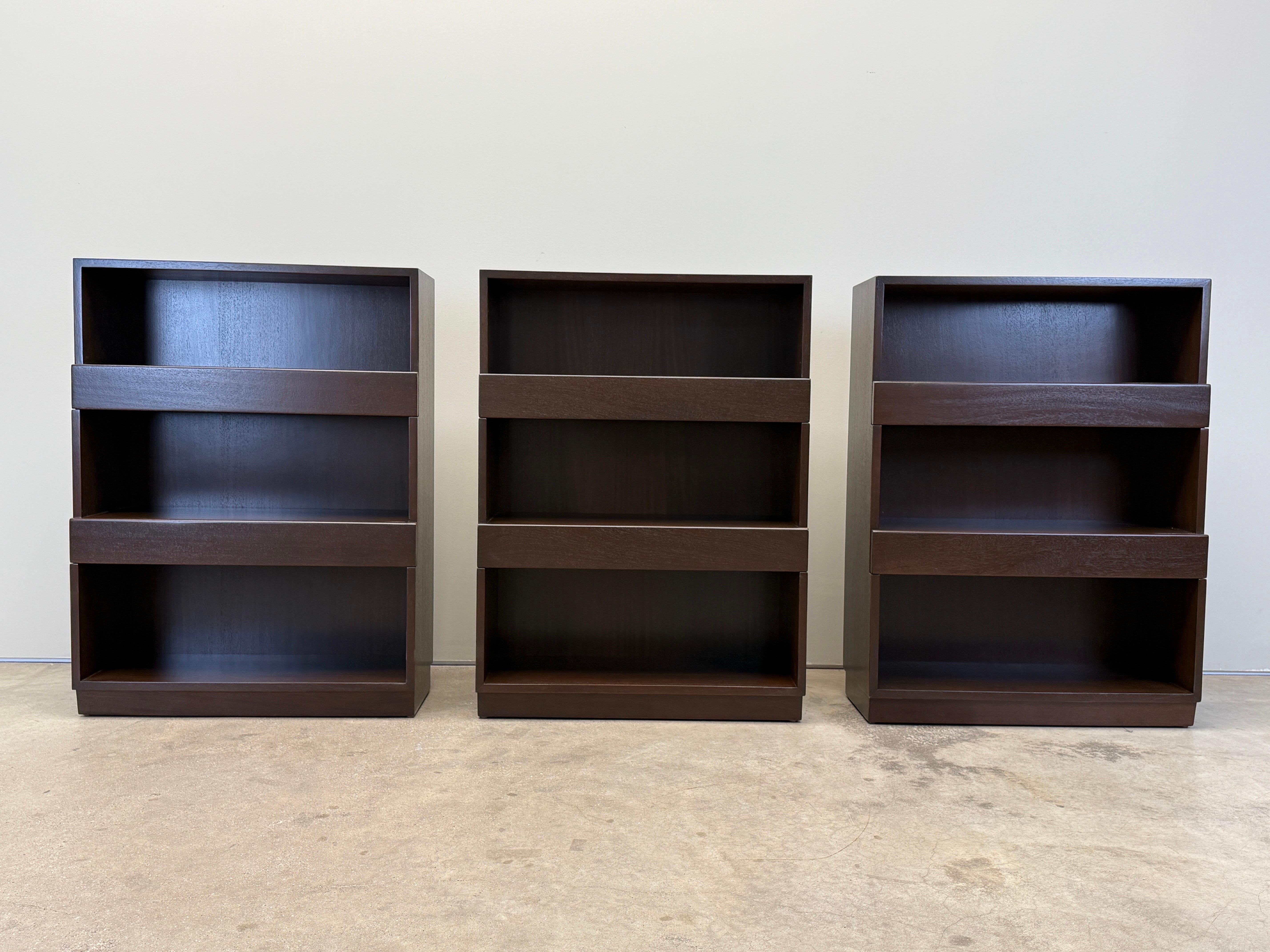 Set of Three Dunbar Stepped Bookcases by Edward Wormley For Sale 2