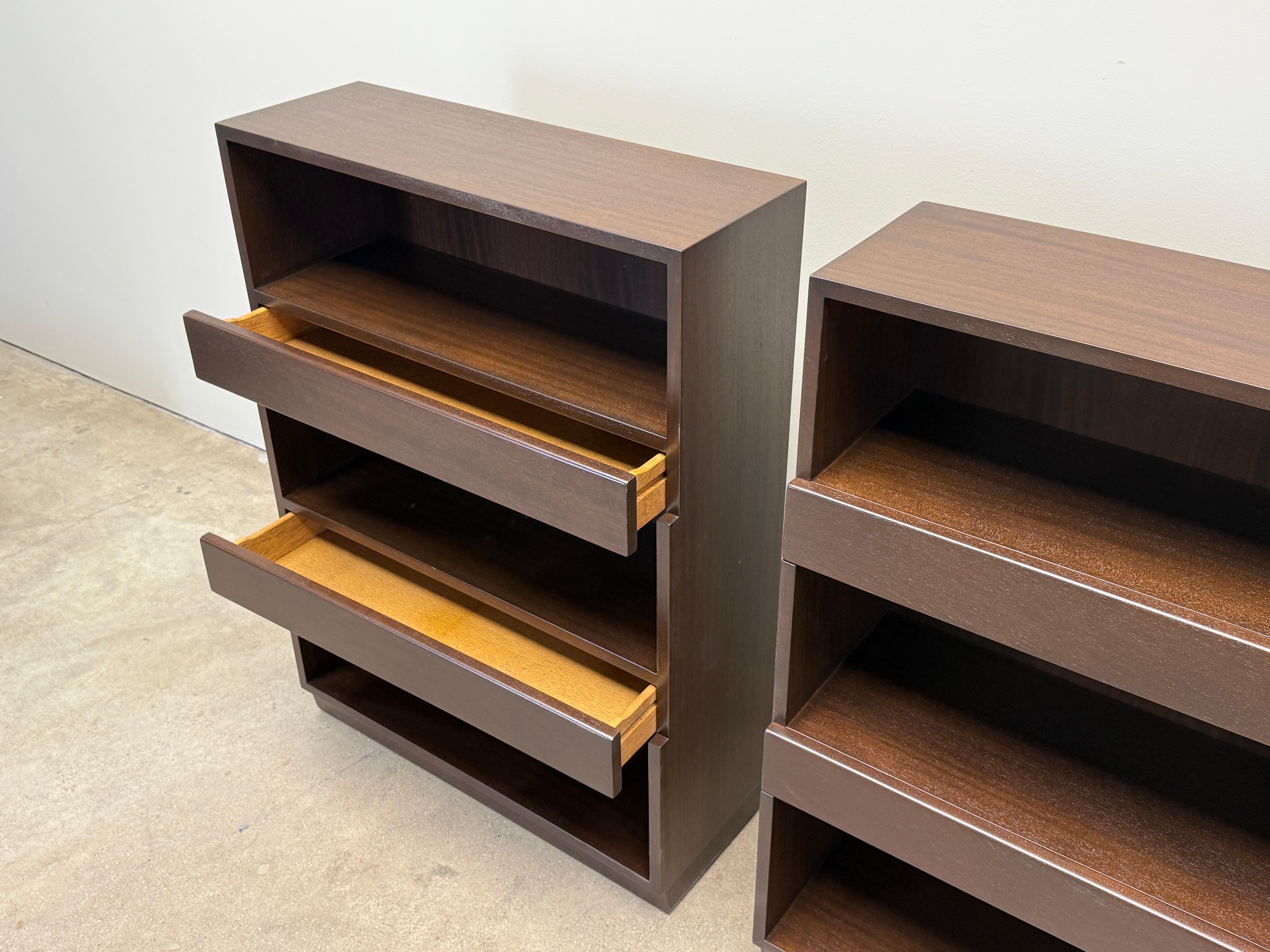 Set of Three Dunbar Stepped Bookcases by Edward Wormley For Sale 3