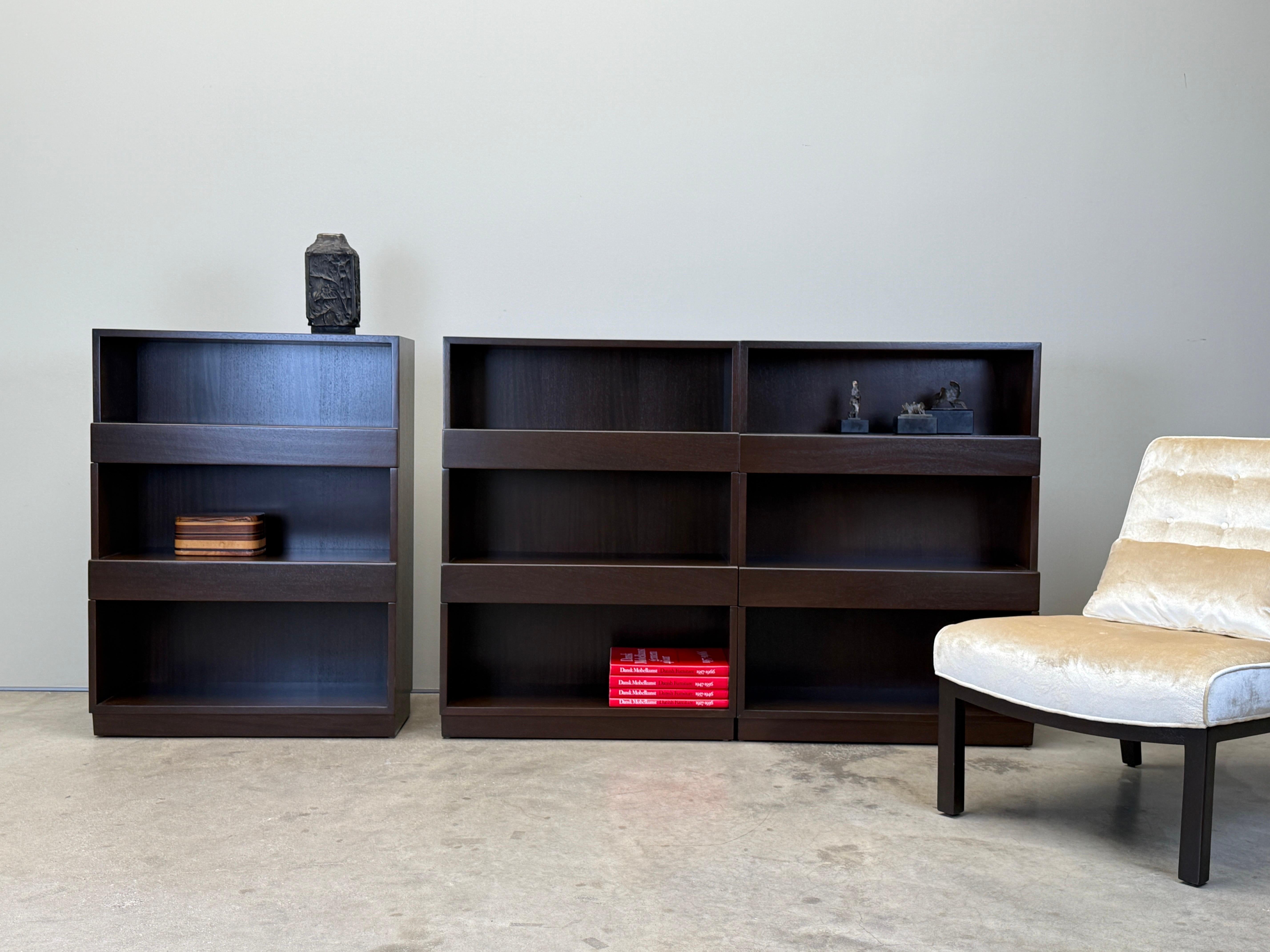 Set of Three Dunbar Stepped Bookcases by Edward Wormley For Sale 4