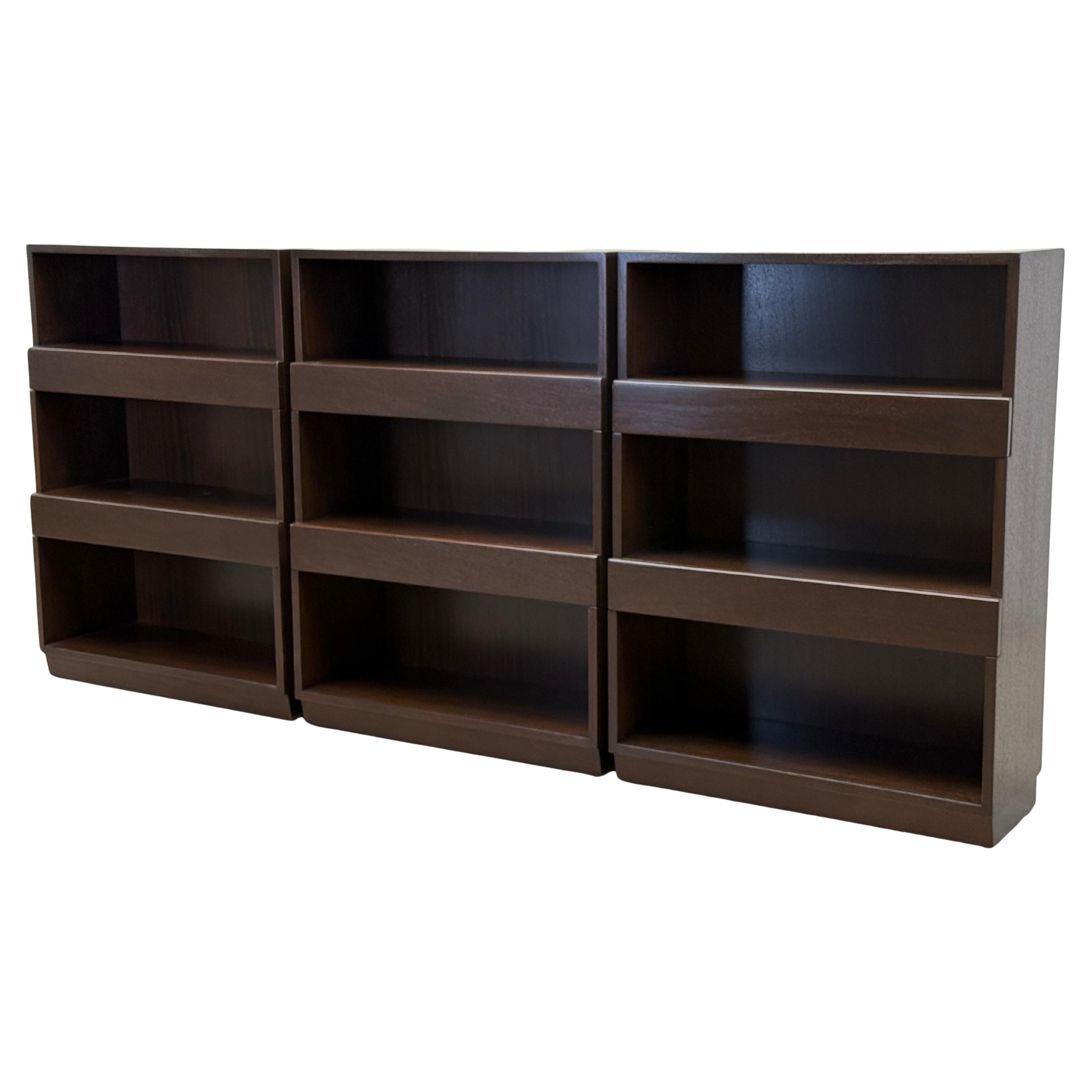 Set of Three Dunbar Stepped Bookcases by Edward Wormley For Sale