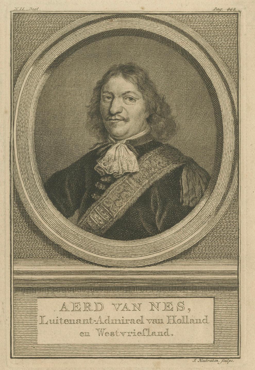 18th Century Set of Three Dutch Naval Portraits – Kortenaer, Kallenberg, and Van Nes, c.1700s For Sale