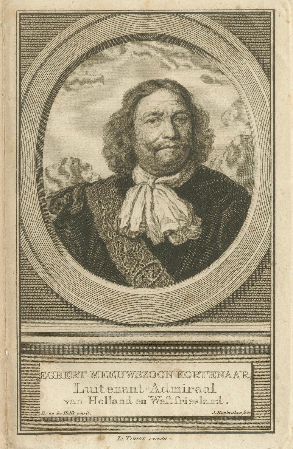 Set of Three Dutch Naval Portraits – Kortenaer, Kallenberg, and Van Nes, c.1700s For Sale 1