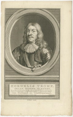 Set of Three Dutch Naval Portraits – Tromp, Van Ghend, and Florisz, c.1700s