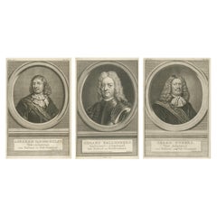 Set of Three Dutch Naval Portraits – Van der Hulst, Kallenberg & Sweers, c.1700