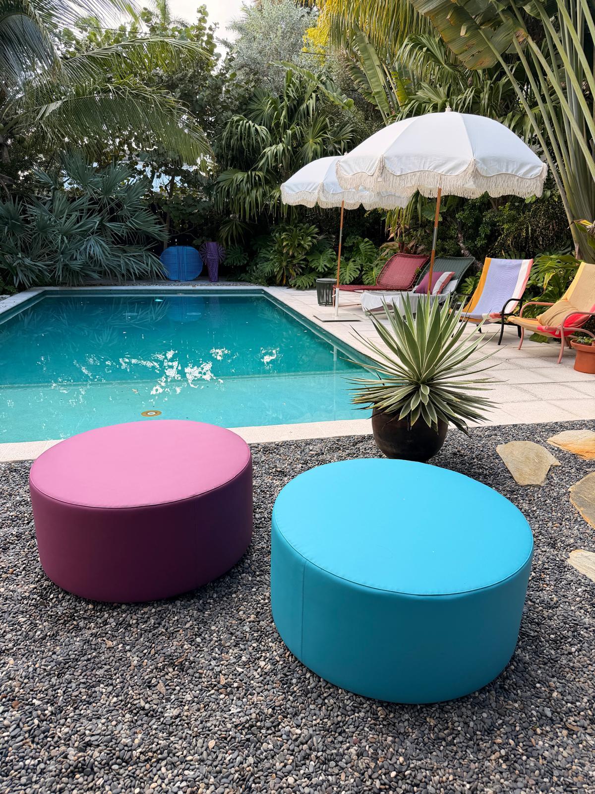 Tessuto Set di tre pouf e15 Kerman di Philipp Mainzer + Farah Ebrahimi in STOCK in vendita