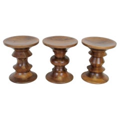 Set of Three Eames for Herman Miller Time Life Building Turned Wood Stools