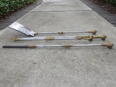 Set of Three Early 19th Century Brass & Steel Fire Tools, Shovel, Stoke, Tongs