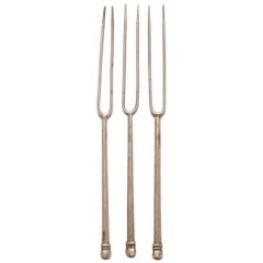 Set of Three Early 20th Century Chinese White Brass Forks
