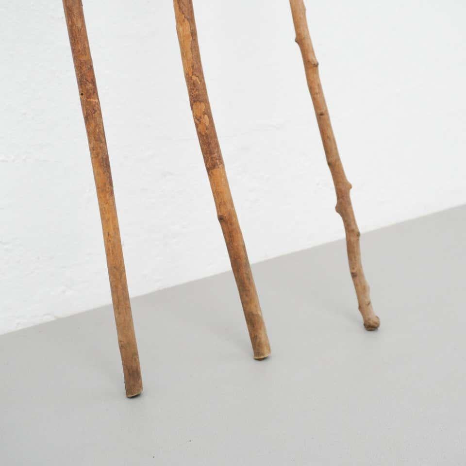 Mid-Century Modern Set of Three Early 20th Century Hand Carved Wood Walking Traditional Sticks For Sale