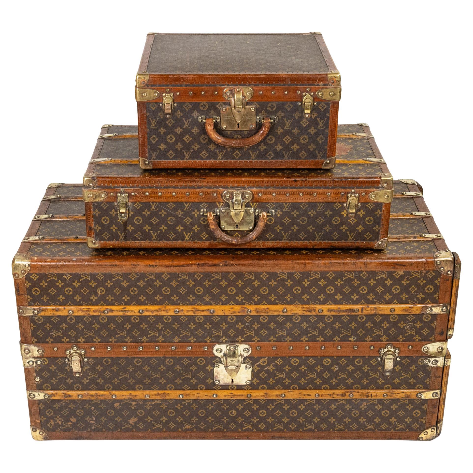 Set of Three Early 20th Century Louis Vuitton Luggage